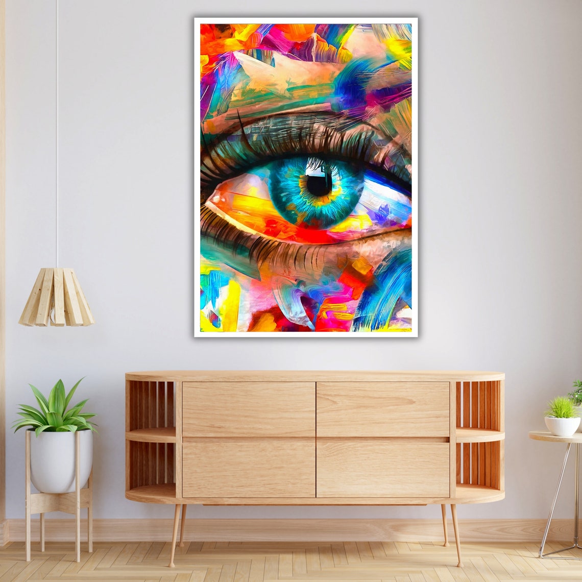 Giant Colorful Abstract Eye Close Up Teal Iris Surreal Wall Art - Image 4