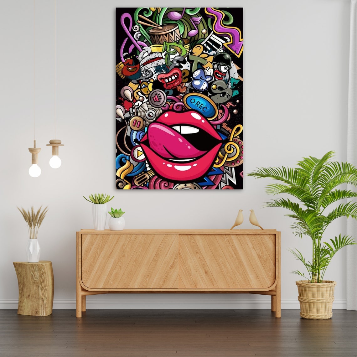 Graffiti Lips, Bold Street Art Decor - Image 3
