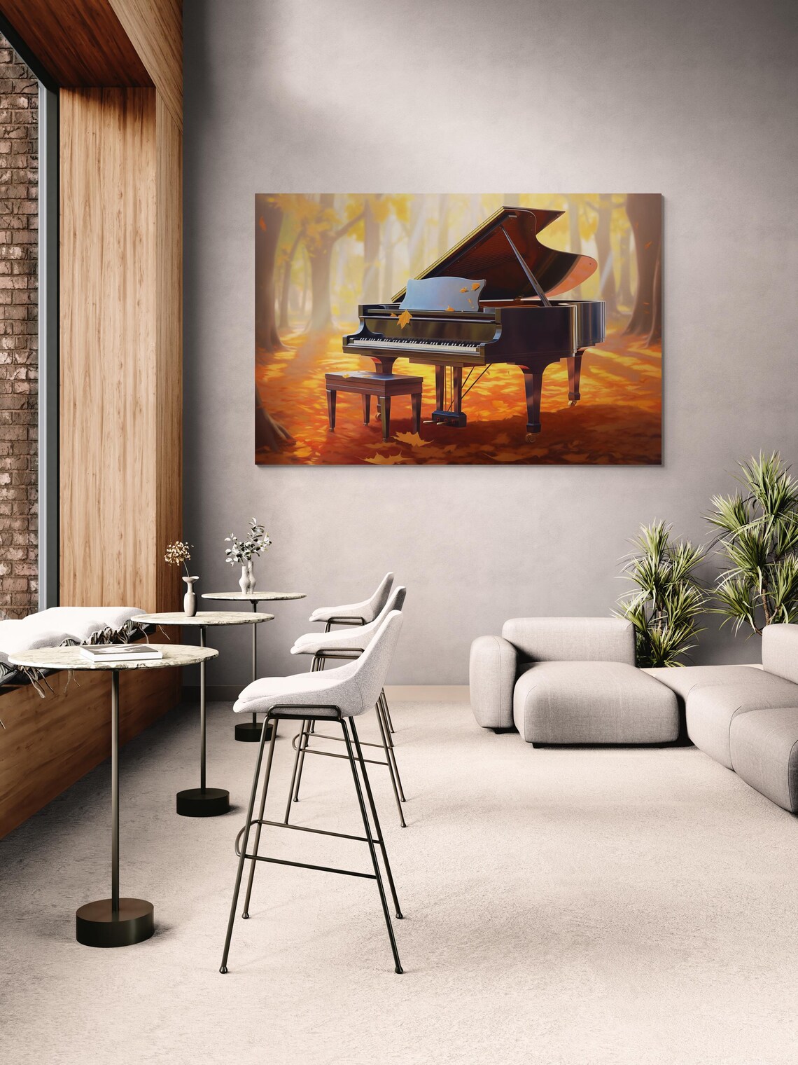 Grand Piano in Autumn Forest Seasonal Music Poster for Pianists - Image 2