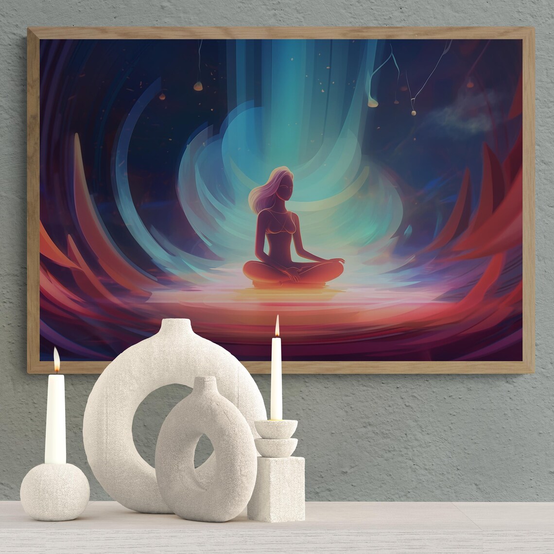 Cosmic Aura Meditation Art Print, Mindfulness Decor - Image 2