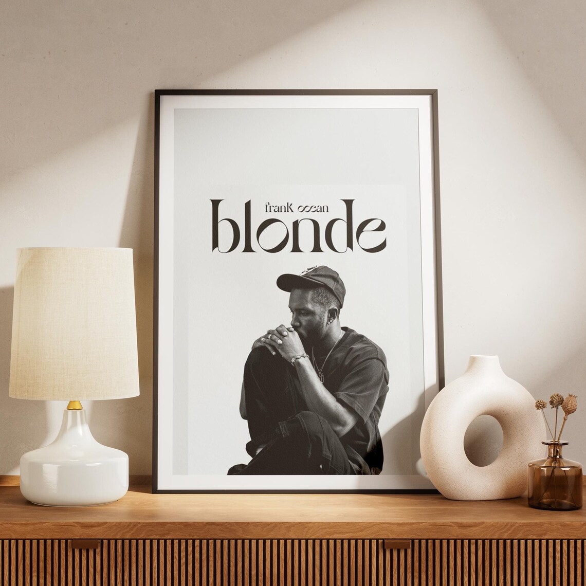 Frank Ocean Blonde Minimalist Black White Portrait Music Art Poster