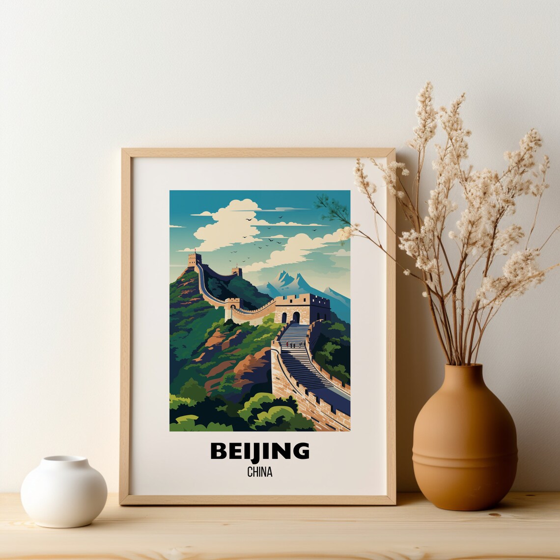 Beijing China Great Wall Mountain Winding Landscape Travel Poster - Image 2