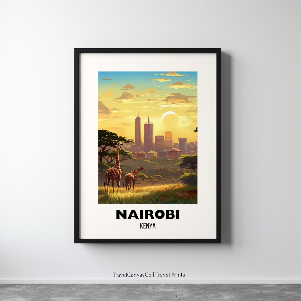 Nairobi Travel Poster Wall Art City Poster Africa Travel Prints Kenya Wall Art Nairobi Gift Nairobi Print Wall Art