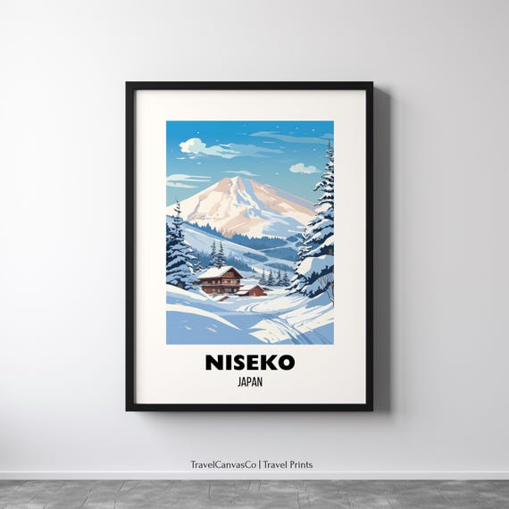 Niseko Ski Resort Travel Poster Wall Art Japan Skiing Home Decor Print Hokkaido Niseko Poster Winter Birthday Present
