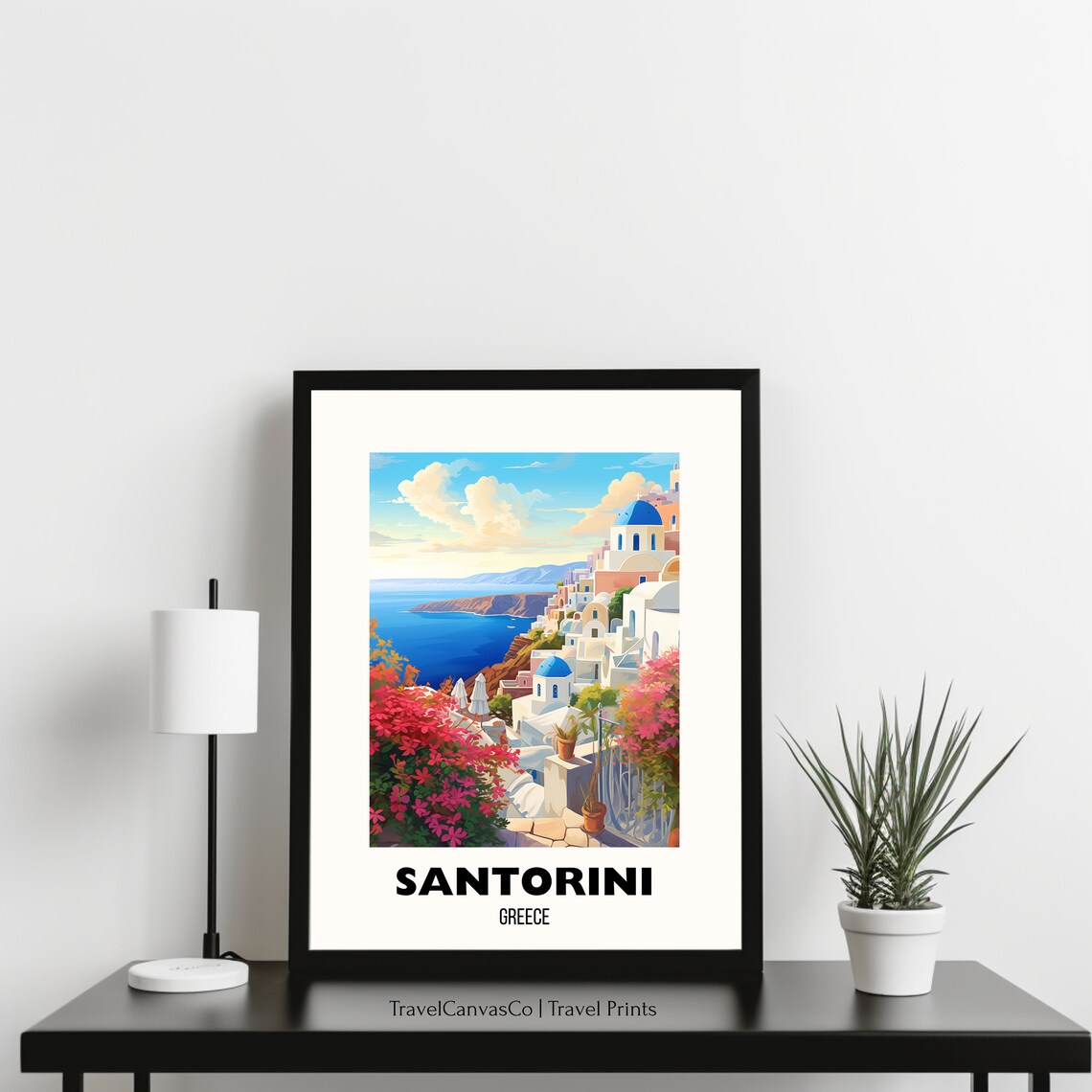 Santorini Travel Poster, Greece City Art Print - Image 3