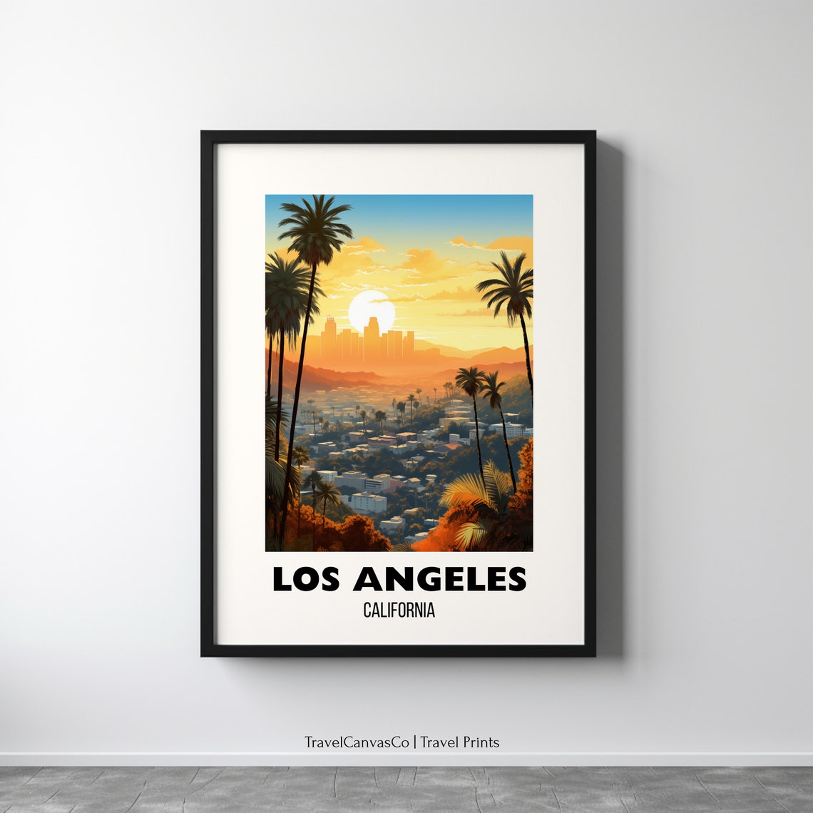 Los Angeles Travel Poster Wall Art City Art Poster Usa Travel Prints Los Angeles Gift Los Angeles Print Wall Art