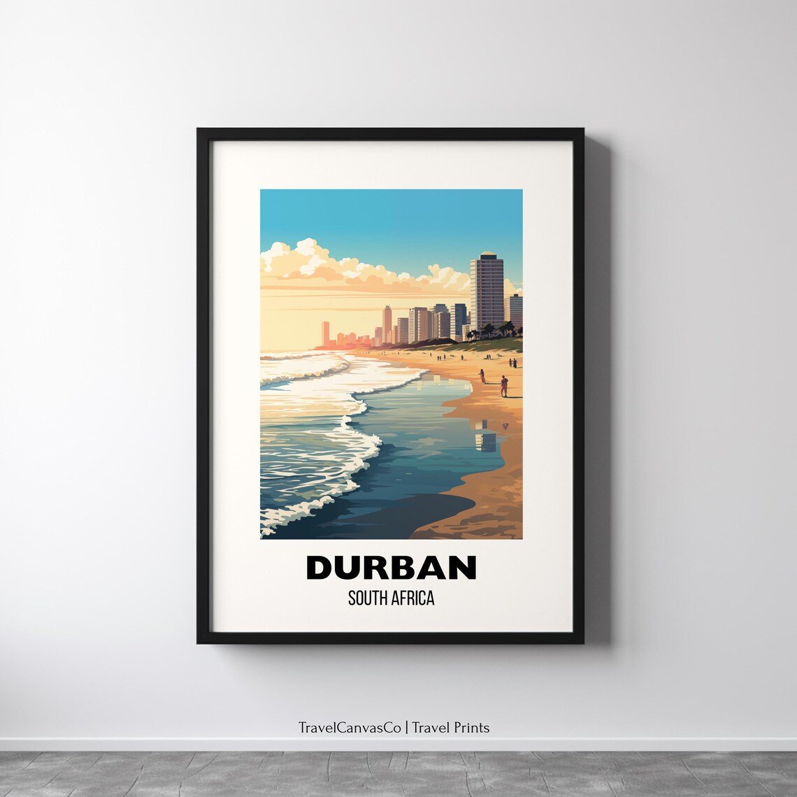Durban Travel Poster, South Africa Home Decor