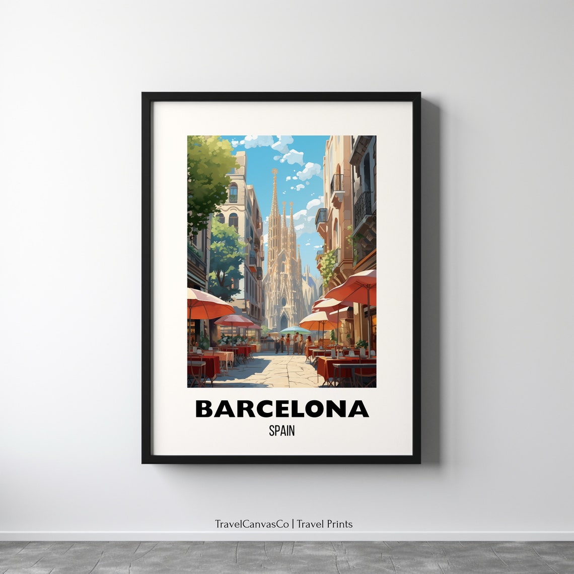 Barcelona Travel Poster Wall Art City Art Poster Europe Travel Prints Spain Art Barcelona Gift Barcelona Print Art