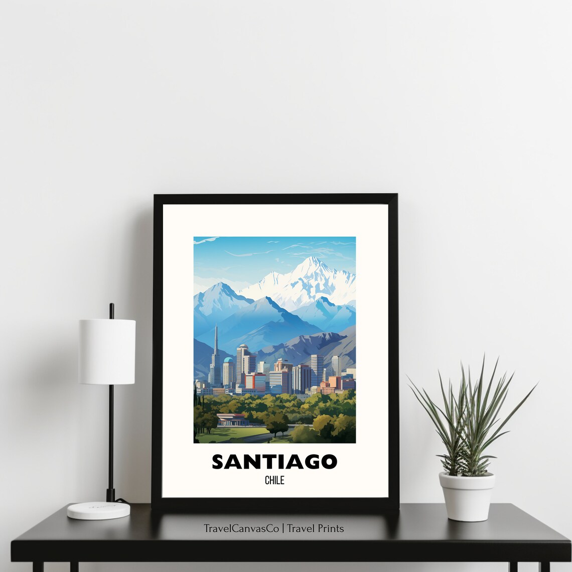 Santiago Travel Poster Wall Art City Art Poster Chile Travel Prints Santiago Art Santiago Gift Santiago Print Art - Image 3
