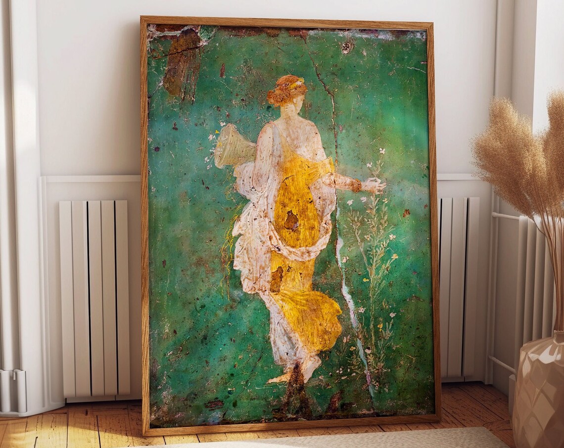 Flora Roman Fresco Art Print, Ancient Goddess