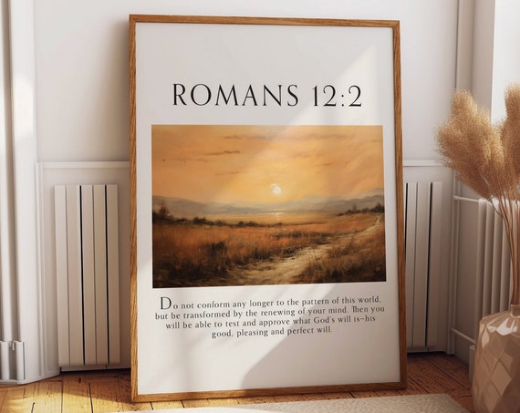 Romans 122 Bible Verse Poster Christian Modern Print Wall Art Daily Reminder Of Faith Home Decor