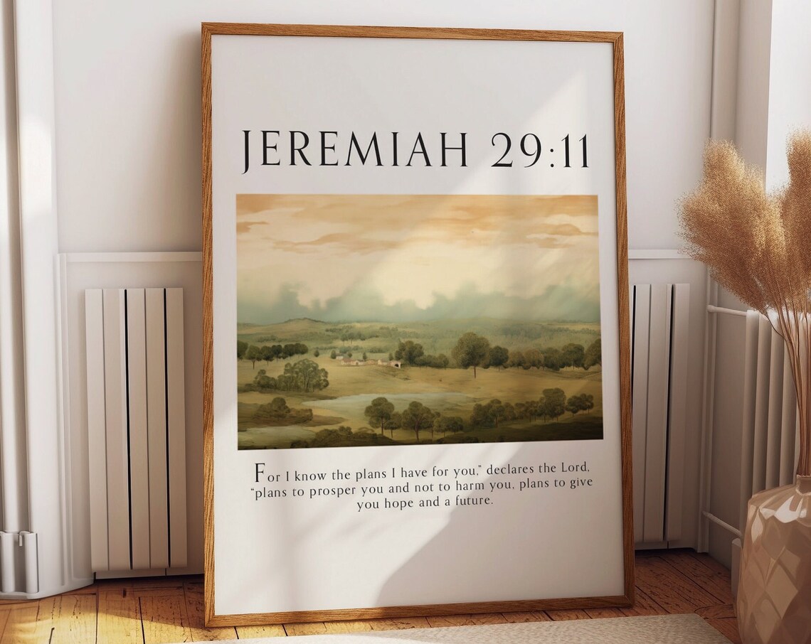 Jeremiah 29:11 Vintage Scripture Wall Art Print