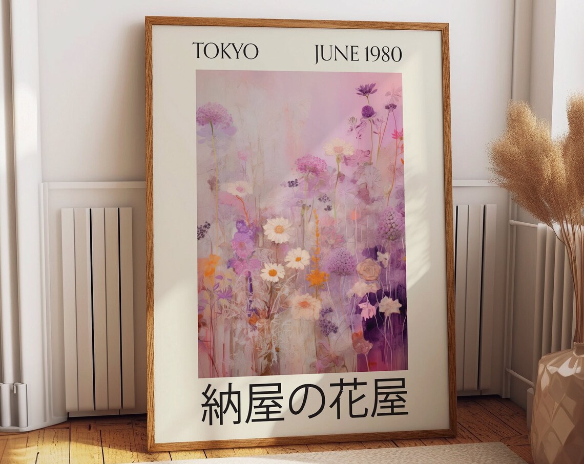 Purple Flower Exhibition, Tokyo Watercolor Painting Poster