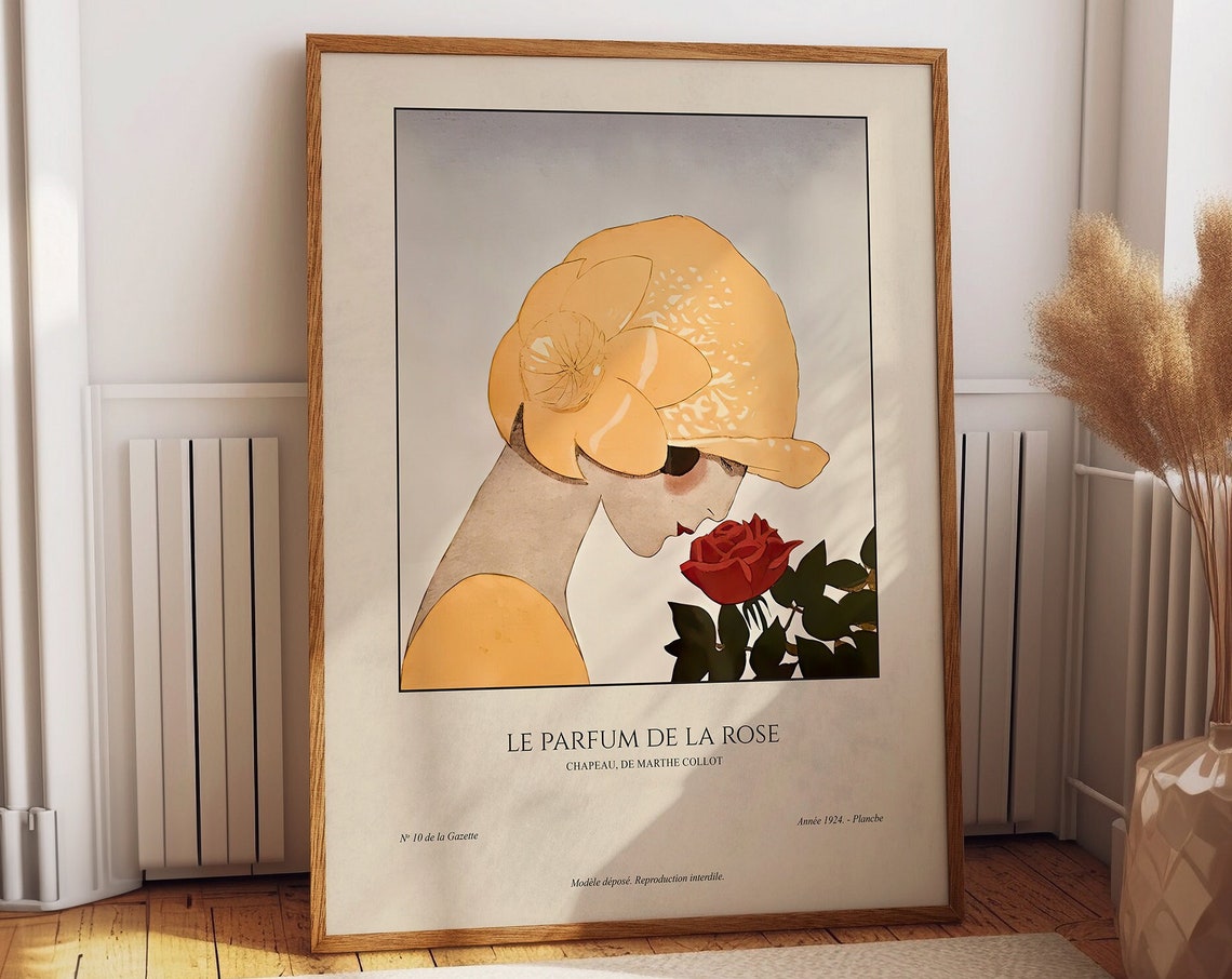 Vintage French Powder Room Decor Art Print