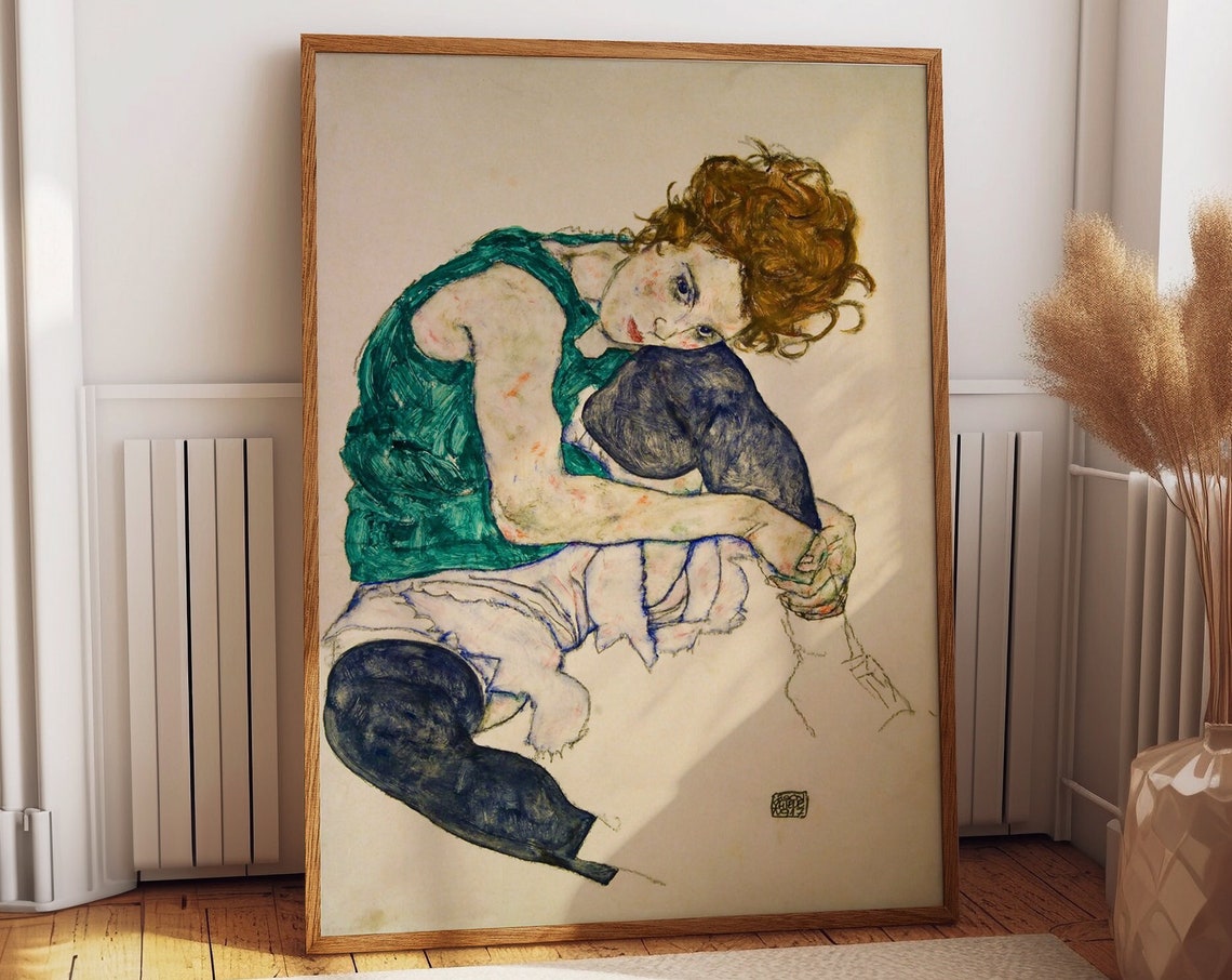 Seated Woman By Egon Schiele, Modern Art Print