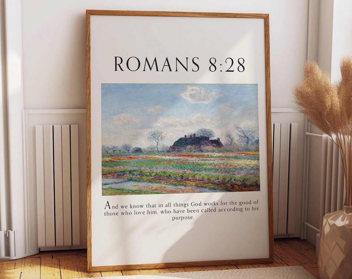 Romans 828 Bible Scripture, Gift for Christian Friend