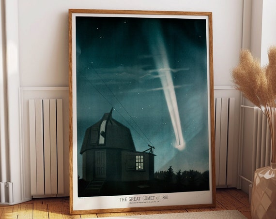 Cosmic Spectacle The Great Comet Of 1881 Trouvelot Star Poster And Vintage Astronomy Art Print Space Poster Astrology Decor For Home