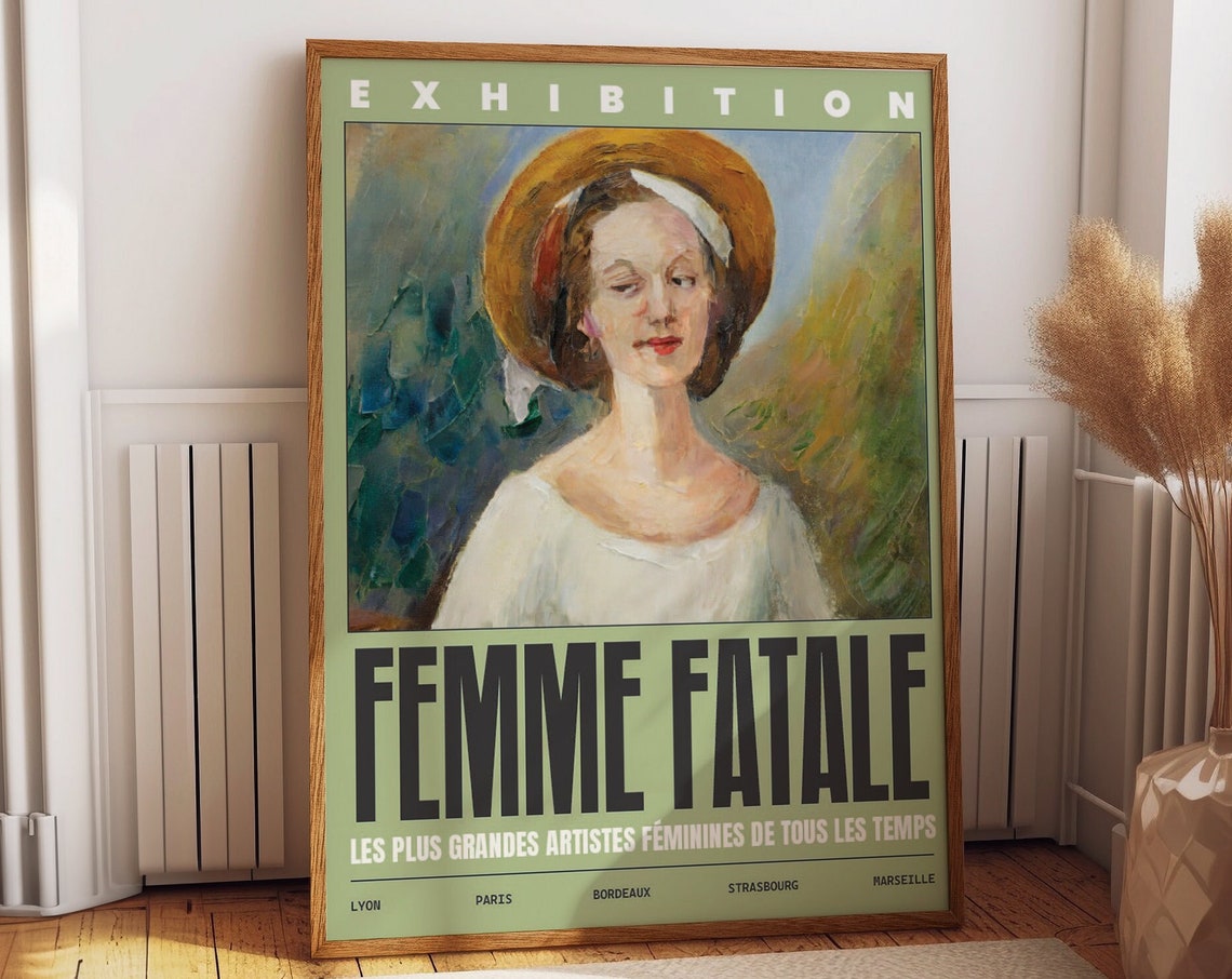 Femme Fatale Woman Exhibition Wall Poster Stylish Wall Art For Elegant Room Decor Classic Women French Art Reproduction Hers Bedroom Decor