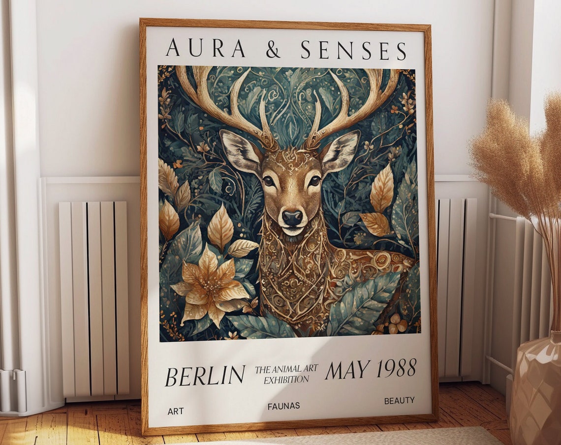 Reindeer Wall Art Poster Aura Senses From The Animal Art Exhibition Berlin 1988 Faunas Beauty For Living Room And Bedroom Decor