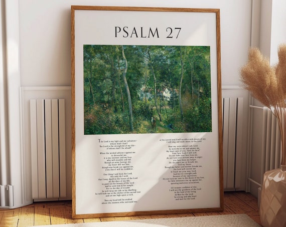 Psalm 27 Religious Quotes Wall Art Poster Modern Christian Decor Inspirational Bible Verses Catholic Gift Of Faith And Positivity