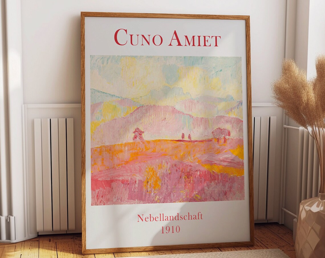 Pastel Dreams Pink Foggy Landscape Painting By Cuno Amiet Romantic Pink Wall Art Print 1922 Add A Touch Of Ethereal Beauty To Your Space