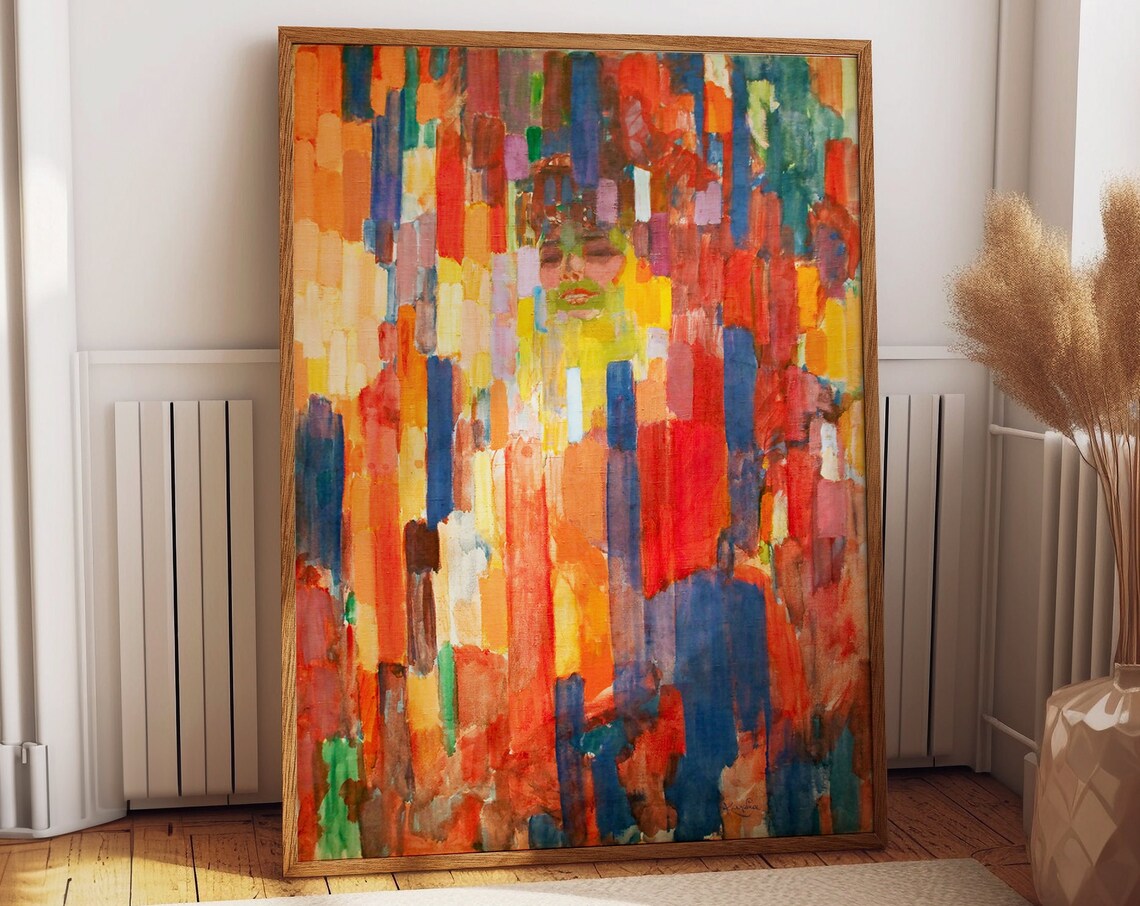Kupka-Inspired Mme Kupka Among Verticals, Modern Art Print