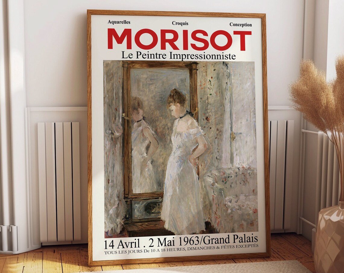 Berthe Morisot Impressionist Painter 1963 Grand Palais Paris Exhibition Poster