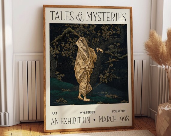 Tales and Mysteries 1998 Exhibition Japanese Folklore Art Poster