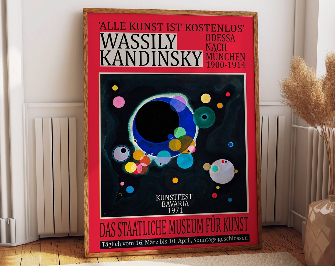 Wassily Kandinsky 1971 Bavaria Kunstfest Red Abstract Exhibition Poster