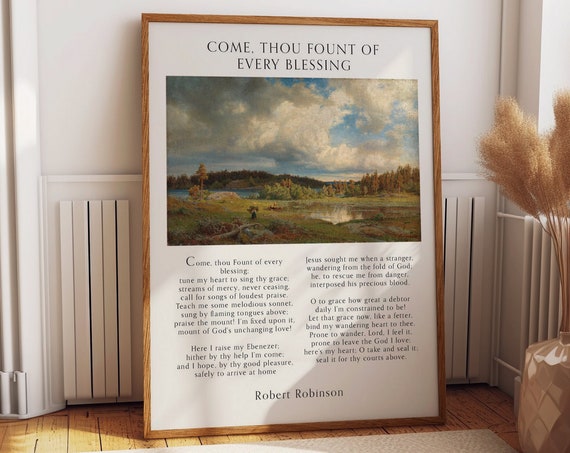 Come Thou Fount Of Every Blessing, Farmhouse Wall Art Print