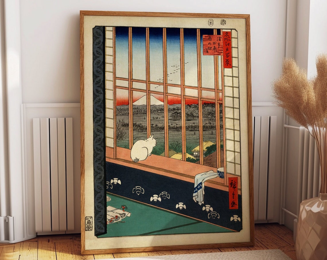 Majestic White Cat, Japanese Cat Master Art Print