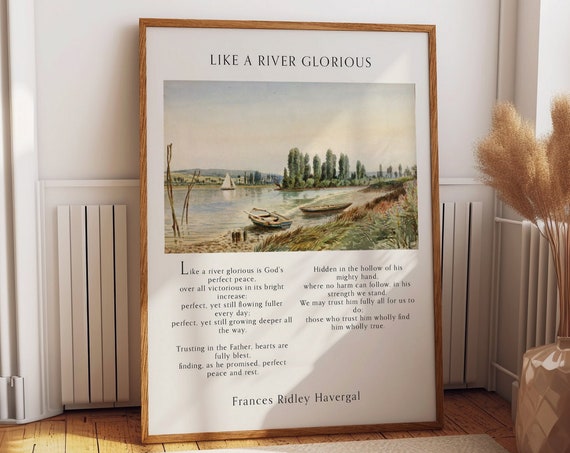 Like A River Glorious Music Sheet Poster Country Style Farmhouse Home And Office Decor Inspirational Housewarming Gift Ideas