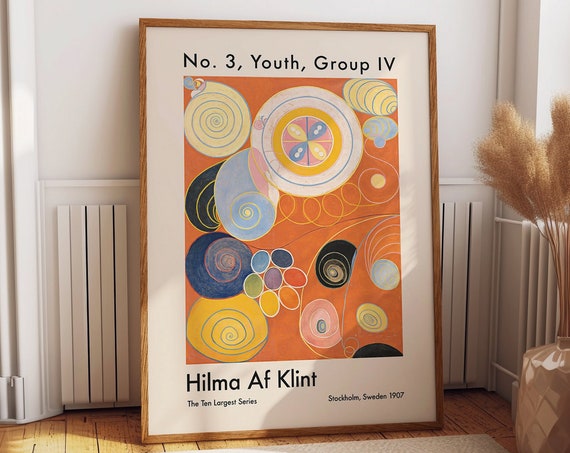 Abstract Orange No 3 Hilma Af Klint Poster Vibrant Youthful Abstract Art Group Iv Painting Abstract Orange No 3 Youth Orange Wall Art