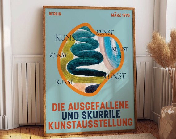 Berlin 1995 Abstract Exhibition Poster, Travel Art