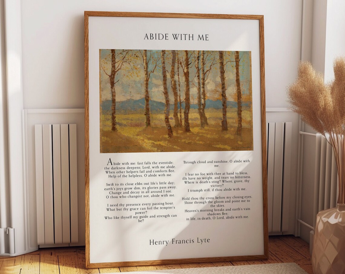 Abide With Me Henry Francis Lyte Forest Landscape Hymn Decor Poster