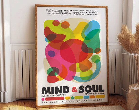 Mind and Soul Colorful Abstract Art Exhibition New York Poster