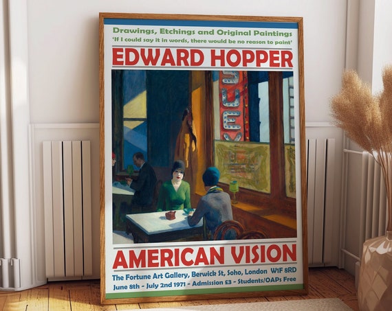 Captivating Edward Hopper Exhibition Poster Museum Quality Art Gallery Print Edward Hopper Exhibition Poster Art Gallery Print