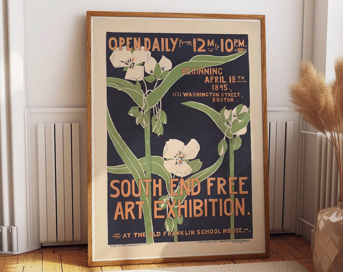 Victorian Art Nouveau Flower Exhibition Art Print