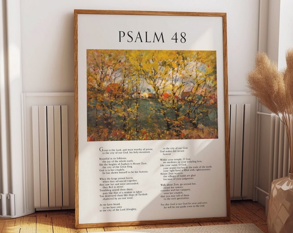 Psalm 48 Wall Art Bible Verses Poster Inspirational Scripture Christian Wall Decor Thoughtful Religious Gifts For Prayer Room Sanctity