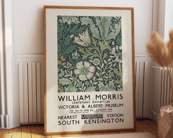 William Morris Exhibition Poster, London 1934 Travel Poster
