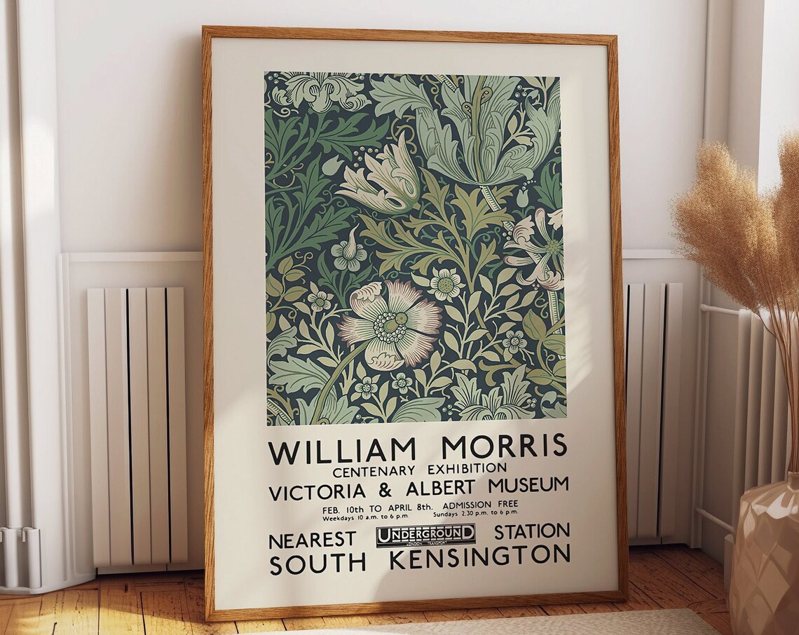 William Morris Exhibition Poster, London 1934 Travel Poster
