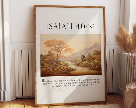 Isaiah 4031 Bible Verse Print Christian Gallery Wall Scripture Art Poster Daily Christian Faith Reminder