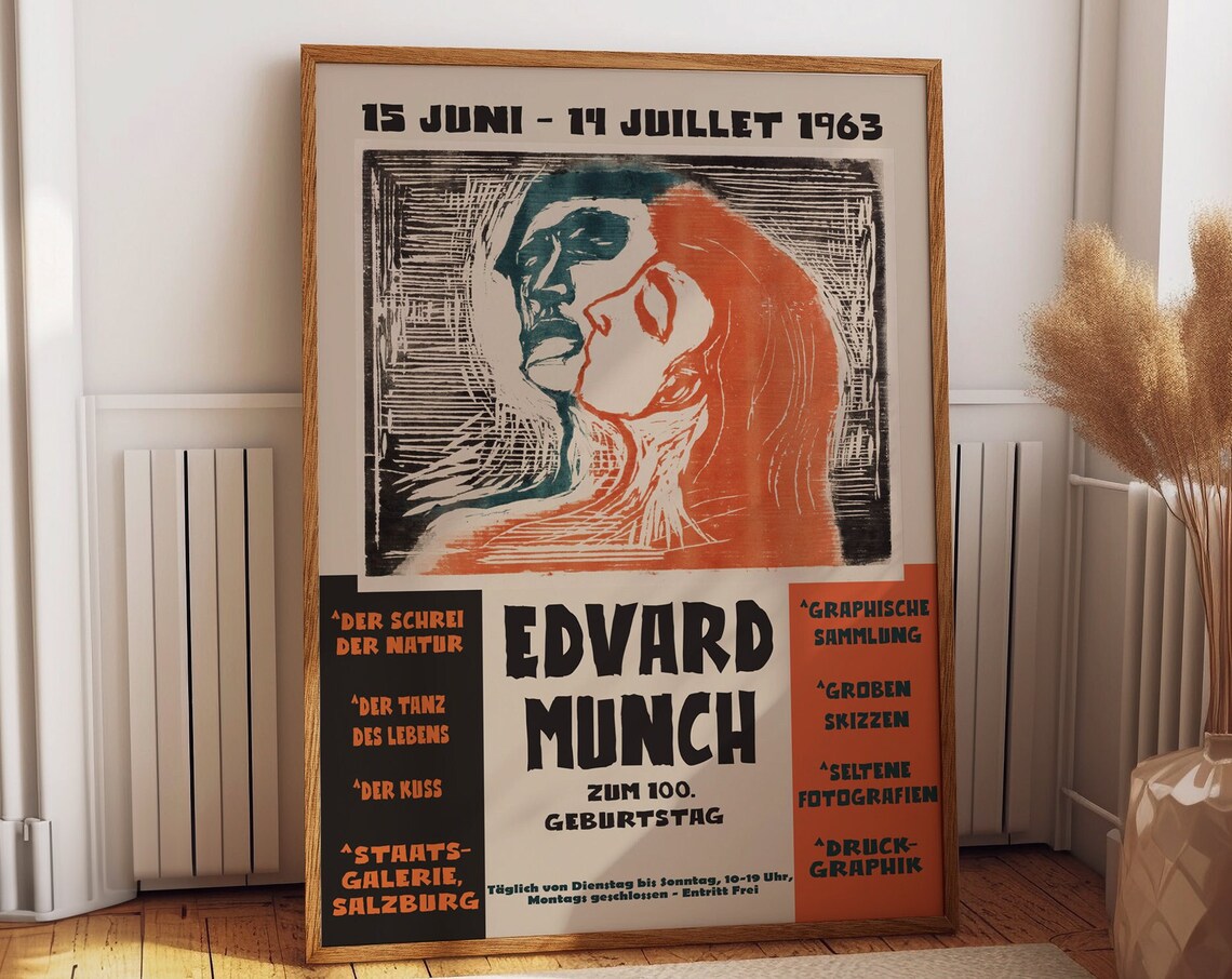 Edvard Munch Exhibition Poster, Abstract Art Print