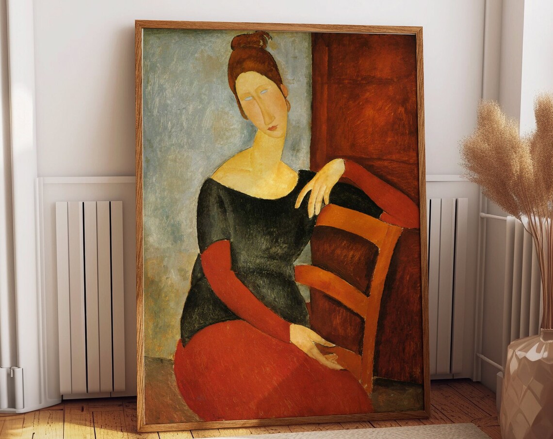 Woman in a Red Chair, Modigliani-Inspired Art Print