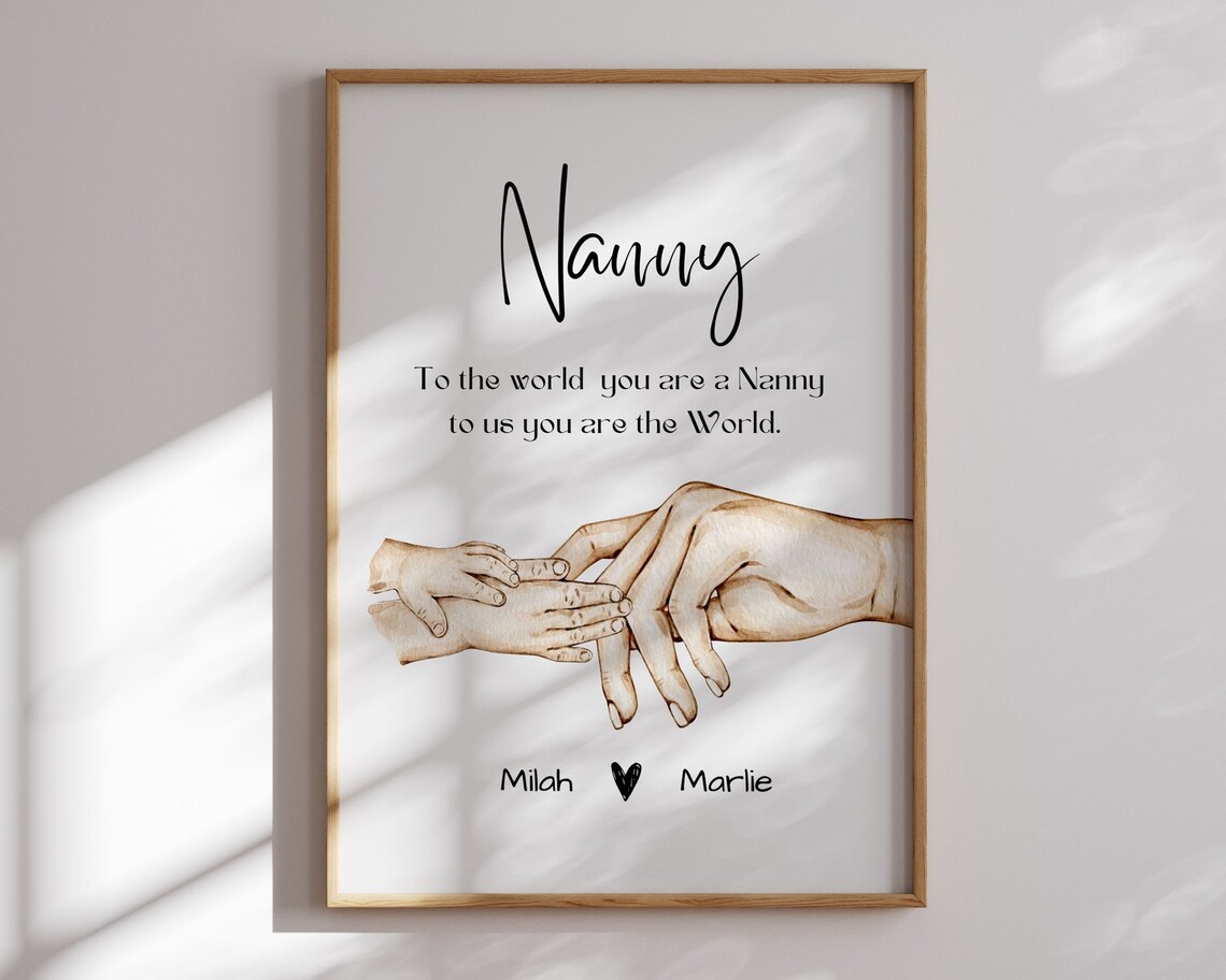Nanny Grandma Custom Hand Print Christmas Gift Print - Image 4