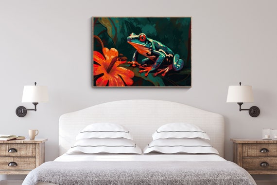 Red Eyed Tree Frog Print Tree Frog Wall Art Colorful Rainforest Wall Art Frog Art Posters Jungle Tree Frog Art
