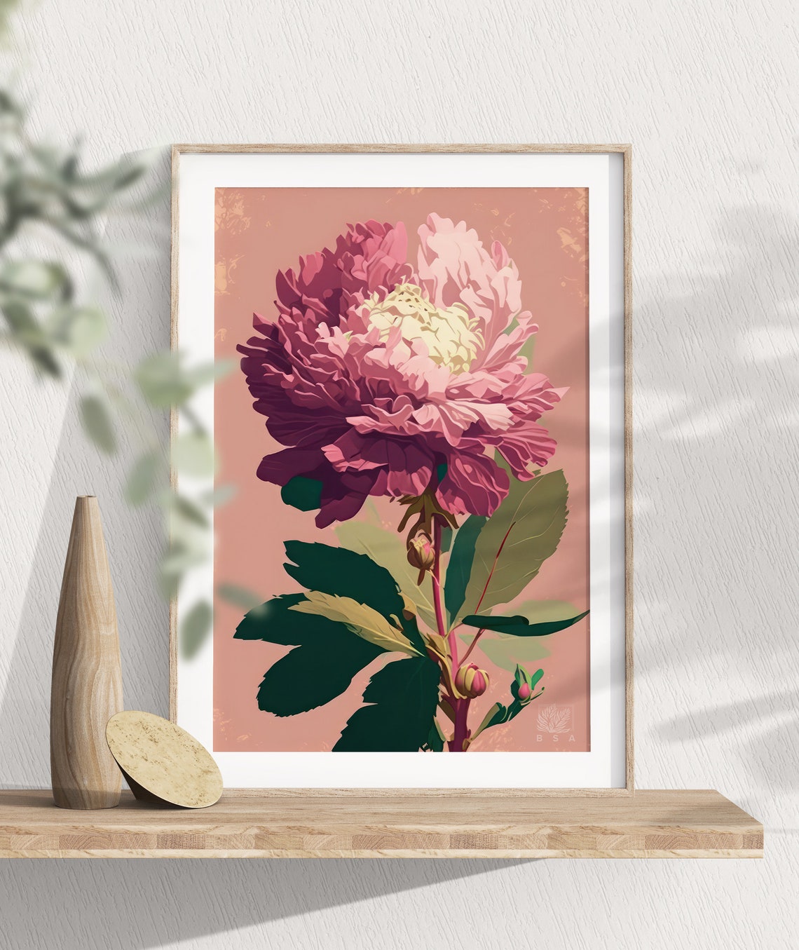 Dreamy Pink Peony With Layered Petals Soft Rose Ground Poster