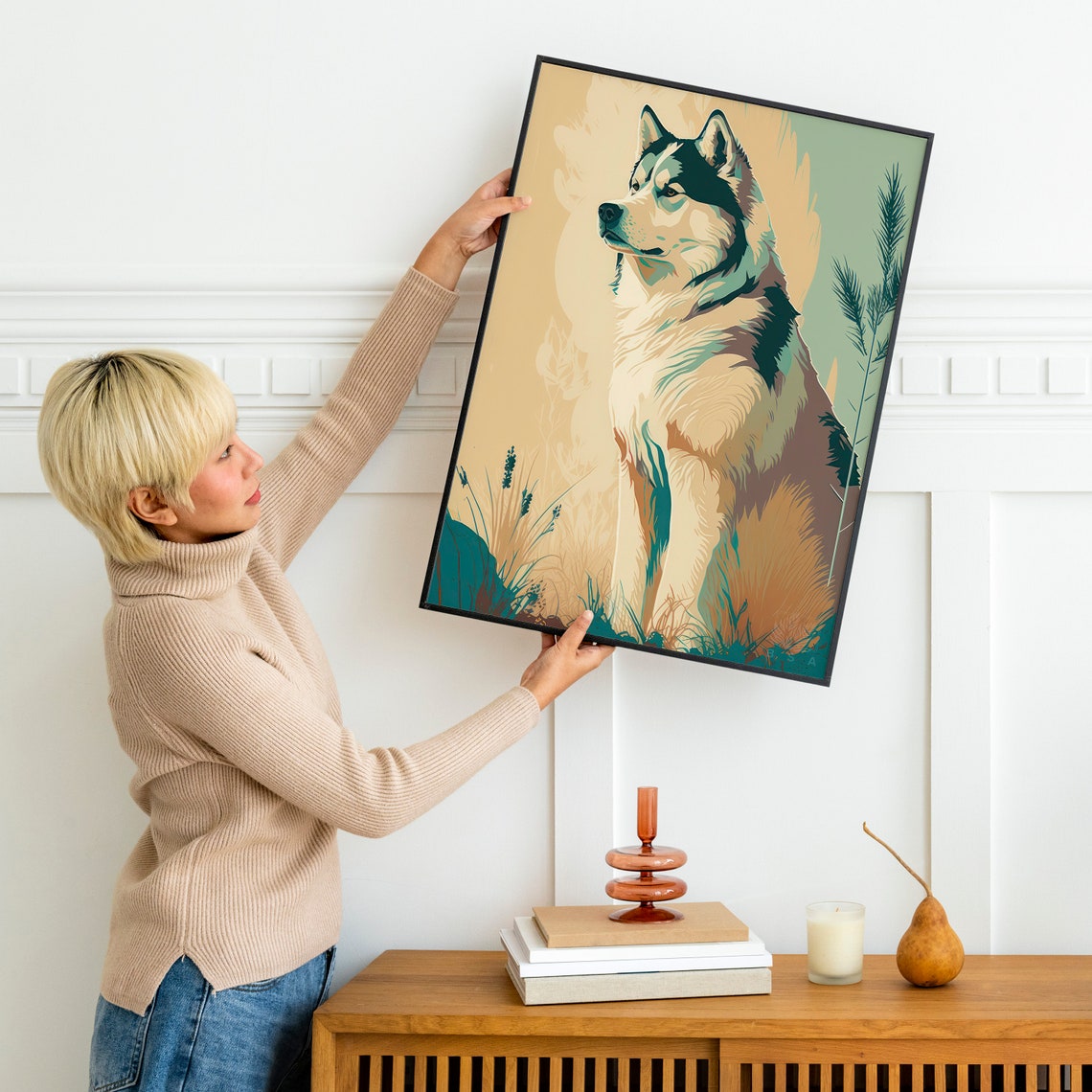 Husky Fine Art Print Husky Painting Dog Poster Wall Decor Gifts For Dog Lovers Dog Pet Poster Malamute Print Painting - Image 3