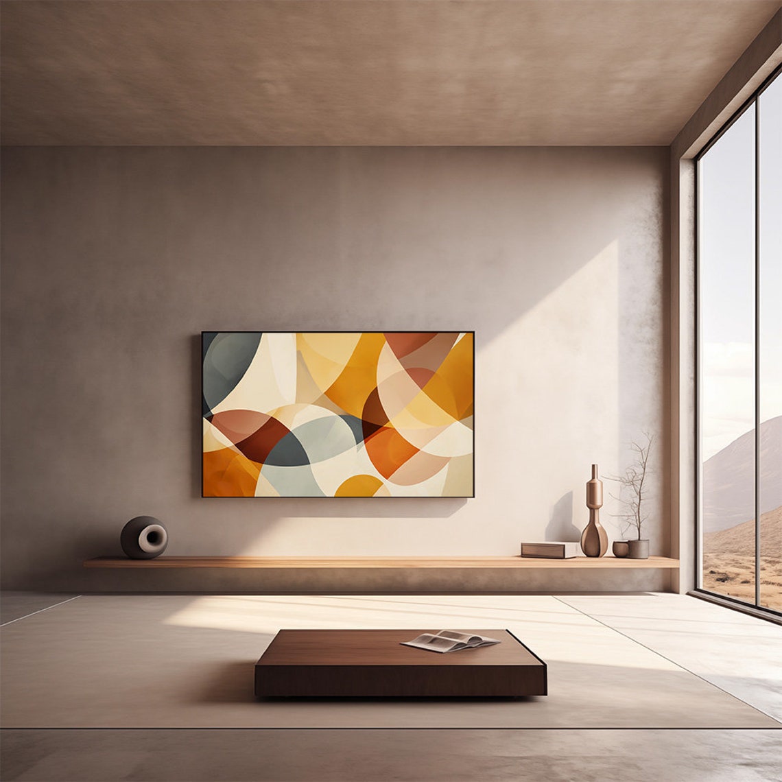 Warm Earth Tones Abstract Shapes Modern Minimalist Art Poster - Image 2