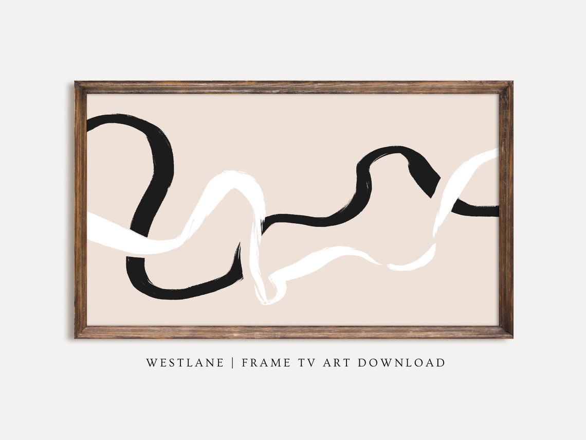 Frame Tv Art Abstract Neutral Modern Shapes Contemporary Tv - Image 2